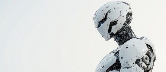Poster - 3D illustration of a robot designed with advanced technology against a clean white backdrop