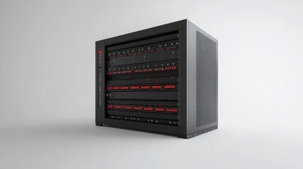 Poster - 3D illustration of a network workstation server featuring an isolated design against a white background