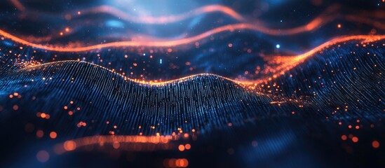 Poster - Futuristic conceptualization of big data and deep learning in the realm of internet of things IoT and cloud computing enhanced by artificial intelligence AI digital rendering