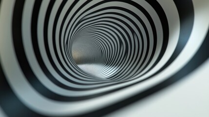 Fototapete - Abstract black and white striped lines create a geometric circle texture background embodying a futuristic and retro style concept