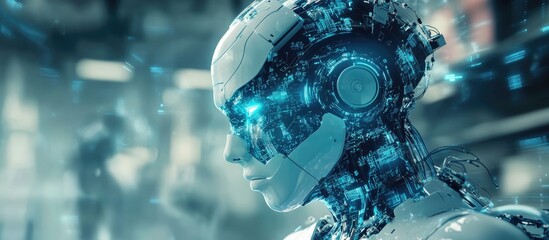 Poster - Advanced robotics technology featuring futuristic artificial intelligence systems