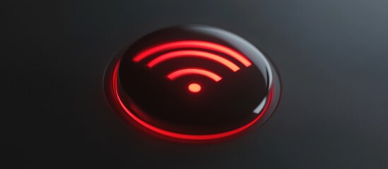 Poster - 3D illustration of a wireless WiFi button