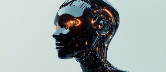 Poster - 3D rendered illustration of a robotic head representing the concept of artificial intelligence