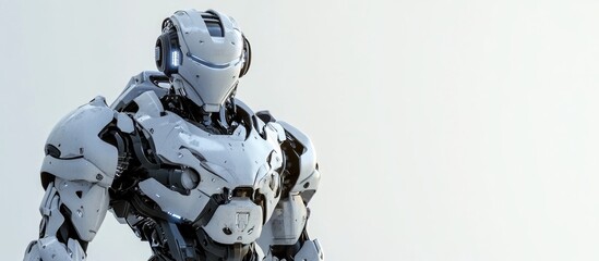Poster - 3D illustration of a male robot on a white background