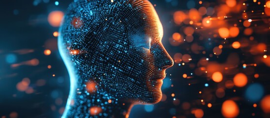 Aufkleber - Concept of digital transformation illustrated through 3D rendering