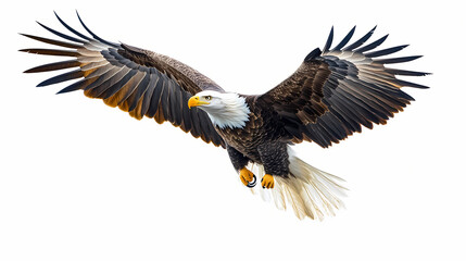 Wall Mural - Ai generative clipart - bald eagle flying - with transparent background. Eagle. Illustration