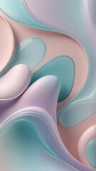 Wall Mural - 3d illustration of abstract fluid background in pastel pink and blue colors, Abstract background with wavy pattern in pastel colors. Vector illustration, Abstract wavy surface. Futuristic background.