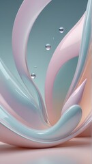 Wall Mural - 3d illustration of abstract fluid background in pastel pink and blue colors, Abstract background with wavy pattern in pastel colors. Vector illustration, Abstract wavy surface. Futuristic background.