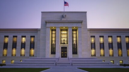 Wall Mural - federal reserve building at dusk