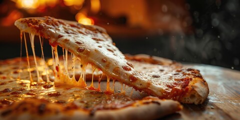 Sticker - Cheese Stretching on a Freshly Served Pizza Slice