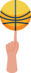 Poster - Hand is balancing a basketball on a fingertip, showcasing balance and skill