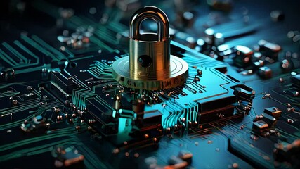 Poster - Circuit board close-up. Technology background