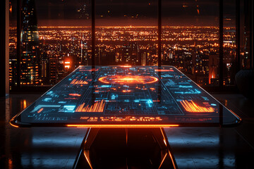 Poster - a tabletop where each section of the surface lifts to reveal a different type of data or fact undern