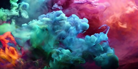 Poster - Vibrant animation of colorful smoke swirling and blending, creating a dynamic and vivid background.