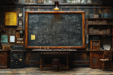 Poster - A giant chalkboard where various pieces of data are written and then erased to reveal new information continuously. Concept of transient and interactive information.