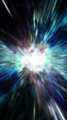 Wall Mural - Colorful Light Speed Journey Through Space: Warp Travel Visualized