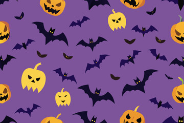 Canvas Print - Halloween Seamless Pattern Background vector illustration