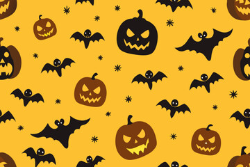 Canvas Print - Halloween Seamless Pattern Background vector illustration