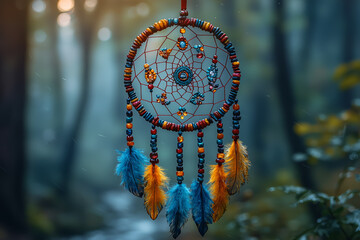 Sticker - A colorful dreamcatcher with each section representing different aspects of imaginative thinking. Concept of capturing and organizing creative ideas.