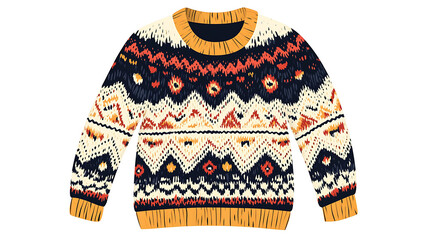 Wall Mural - Colorful knitted sweater with geometric patterns.