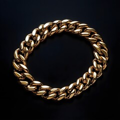 Object with gold chain set against black background image