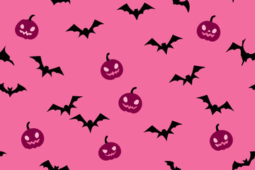 Wall Mural - Pink Halloween Seamless Pattern Coquette