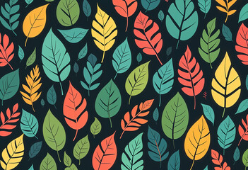 Background pattern with autumn leaves illustration graphics