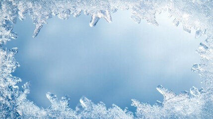 Wall Mural - frosty ice border background