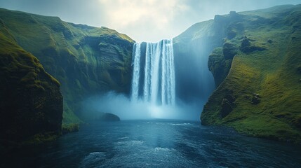 Wall Mural - Majestic Waterfall in Iceland