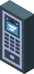 Poster - Intercom system with a digital display is showing an incoming call from a visitor
