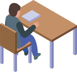 Poster - Businessman is sitting at his desk working on important documents
