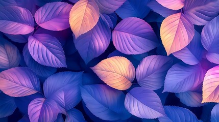 Canvas Print - Purple and Yellow Leaves Abstract Background