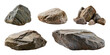 © Katawut - Set of five different rocks isolated on transparent background.