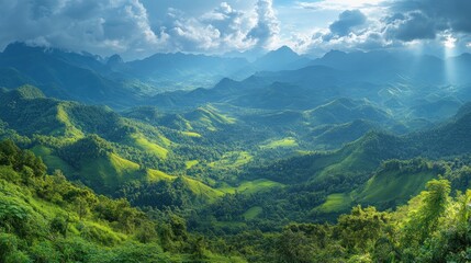 Canvas Print - Mountain Range Panorama