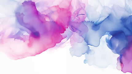 Wall Mural - Soft Pink And Blue Ink Clouds Flowing In Dreamy Abstract Design