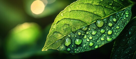 Sticker - Dewdrops on a Leaf