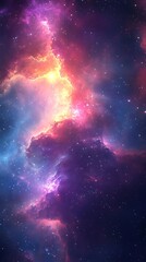 Wall Mural - Cosmic Nebula Background - Vivid Colors and Sparkling Stars