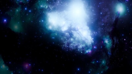 Wall Mural - Colorful Nebula Galaxy and Stars – Dreamy Space Scene