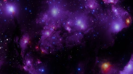 Wall Mural - realistic colorful nebula and stars in deep space