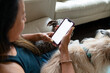 © Christine La/Stocksy - Mockup blank phone screen with dogs