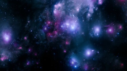 Wall Mural - Beautiful Nebula and Star Clusters in Galaxy – Space Art