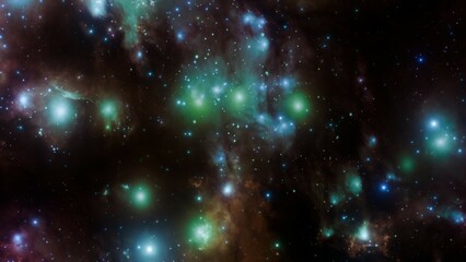 Wall Mural - Bright Cosmic Nebula and Stars – Abstract Space Art