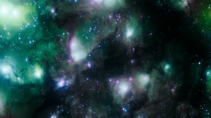 Wall Mural - Vivid Galactic Nebula with Bright Stars in Outer Space