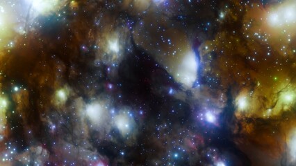 Wall Mural - Fantasy Outer Space Nebula Background with Stars and Planets