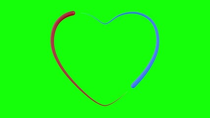 Wall Mural - heart on green background. isolated 3d illustration