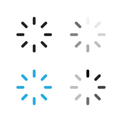 Poster - Loading icon set. Circular progress symbols. Rotating loader indicators. Minimalist design elements.