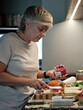 © Rowena Naylor/Stocksy - Woman making salad sandwiches for lunch