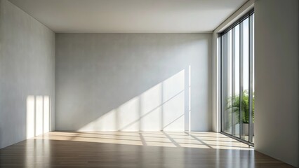 Wall Mural - Modern minimalist presentation background with light and shadows from window and wall