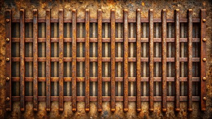 Wall Mural - Rusted iron grate with plain texture background suitable for industrial or grunge themes