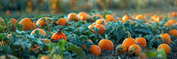 Canvas Print - Harvesting Winter and Kabocha Squash in a Field